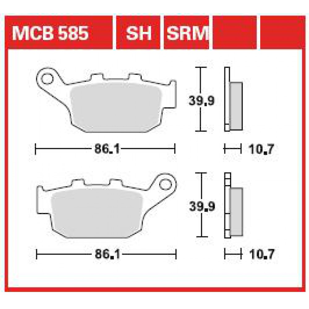 Stabdžių kaladėlės TRW - STANDARD MCB585