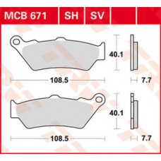 Stabdžių kaladėlės TRW - STANDARD MCB671 APRILIA ETV, MOTO, PEGASO, RS; BMW C1, F, G, HP2, K, R 125-2300 1976-2020
